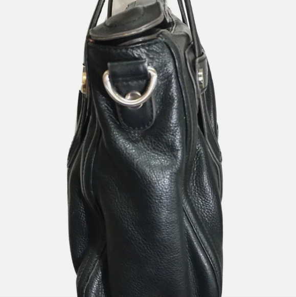 B. Makowsky Handbag Women's Large Black Soft Leather Double Handle Satchel - Picture 4 of 7